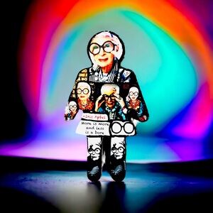 Iris Apfel Inspired Fashion Pin, Artisan Jewelry, “More is More Less is …